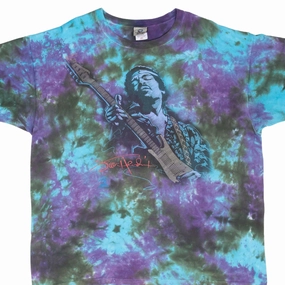 VINTAGE JIMI HENDRIX 2009 LIQUID BLUE TIE DYE TEE SHIRT 2XL Daily Trend Zero Waste Production