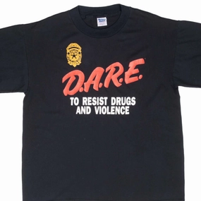 VINTAGE DARE RESIST DRUGS TEE SHIRT LARGE MADE IN USA Soft Design