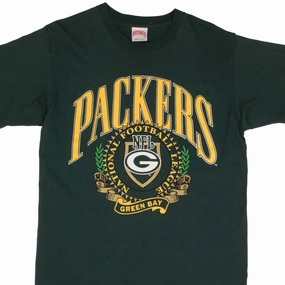 VINTAGE NFL GREEN BAY PACKERS 1990S TEE SHIRT SIZE LARGE MADE IN USA Button Down Non Restrictive Fit