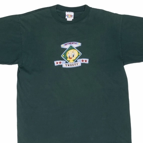 Roomy Waistband Non-toxic VINTAGE LOONEY TUNES TWEETY EMBROIDERED TEE SHIRT 1996 LARGE MADE IN USA