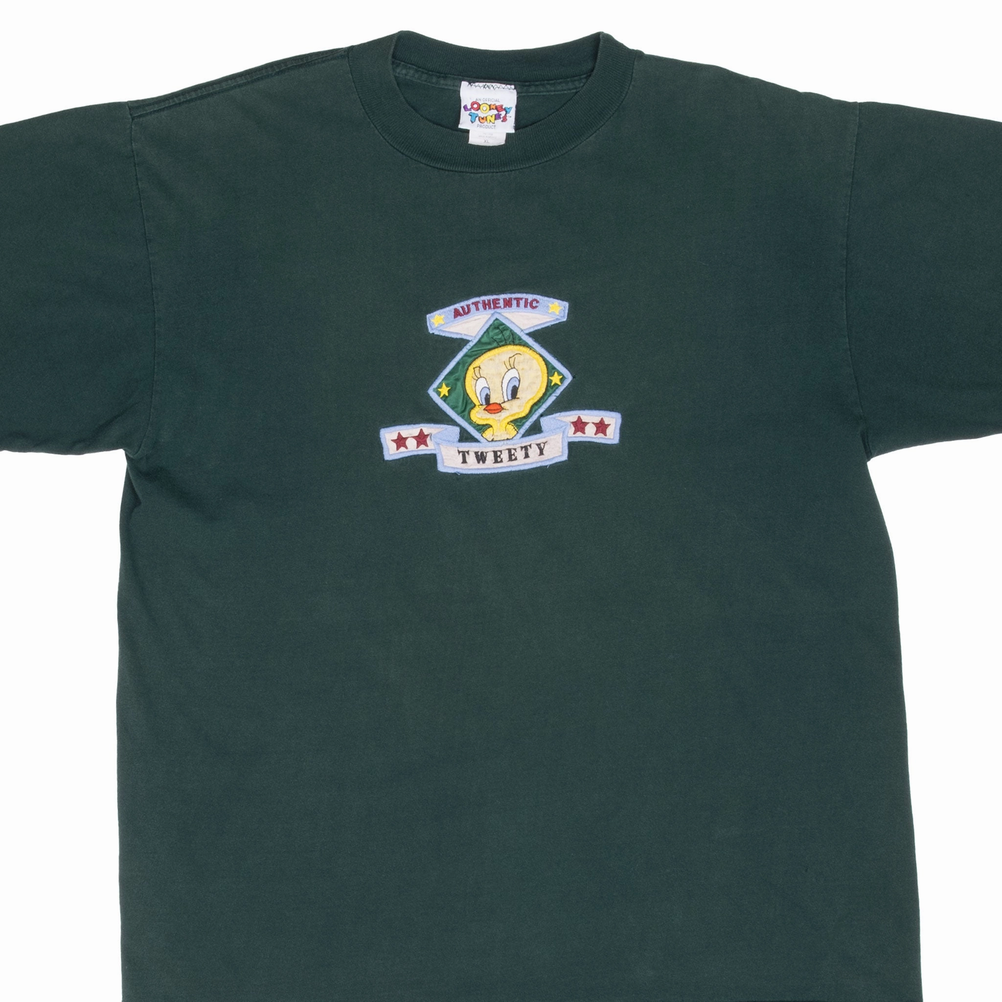 Roomy Waistband Non-toxic VINTAGE LOONEY TUNES TWEETY EMBROIDERED TEE SHIRT 1996 LARGE MADE IN USA