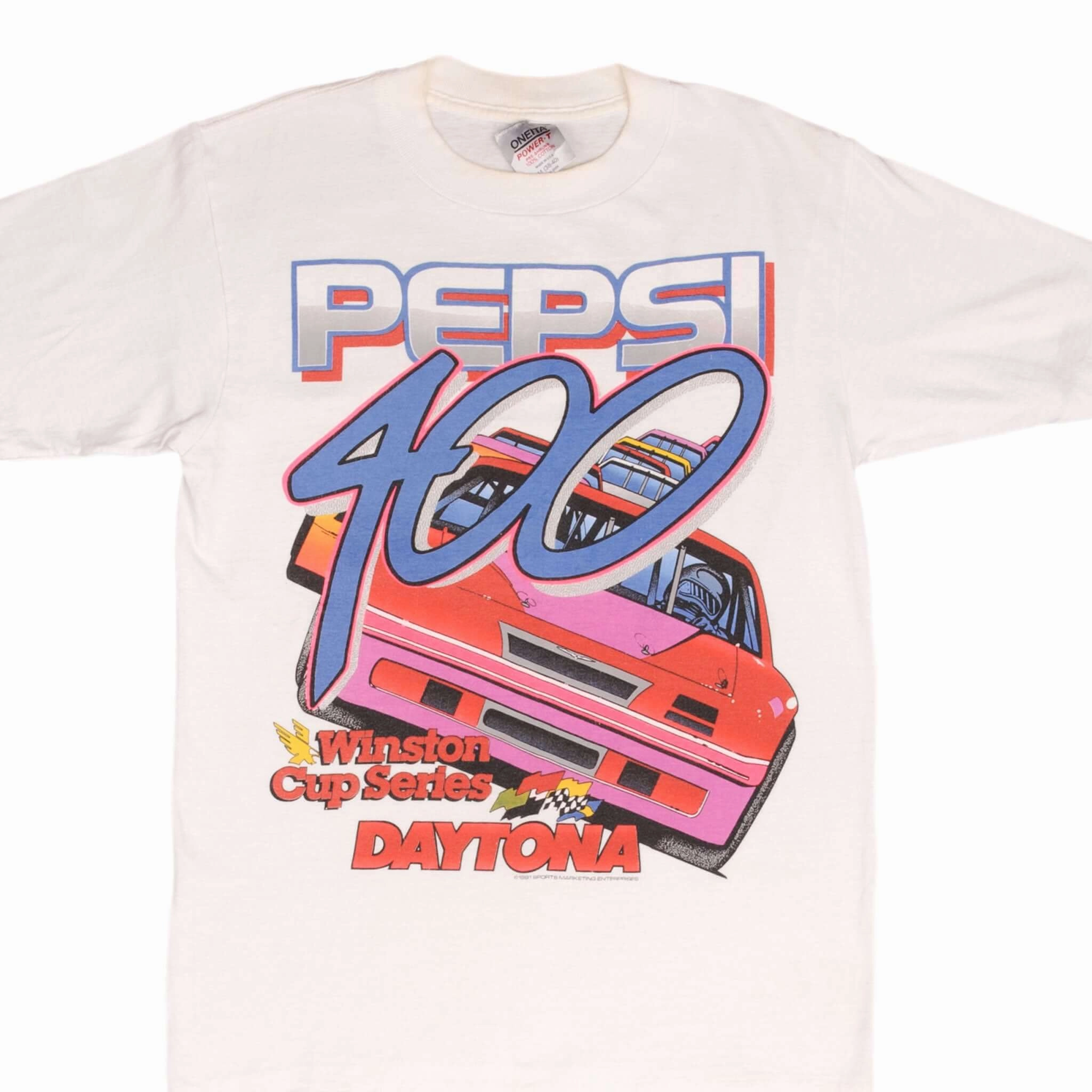 VINTAGE NASCAR PEPSI 400 WINSTON CUP SERIES 1991 TEE SHIRT SMALL MADE IN USA Fit for All Seasons