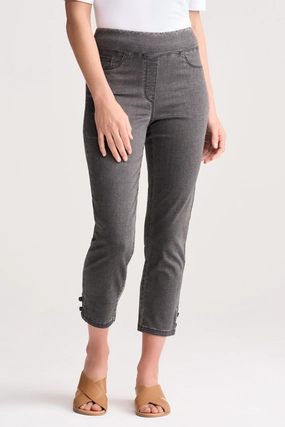 Body Contour Soft Structure Bengajean? 3/4 Button Detail - Charcoal