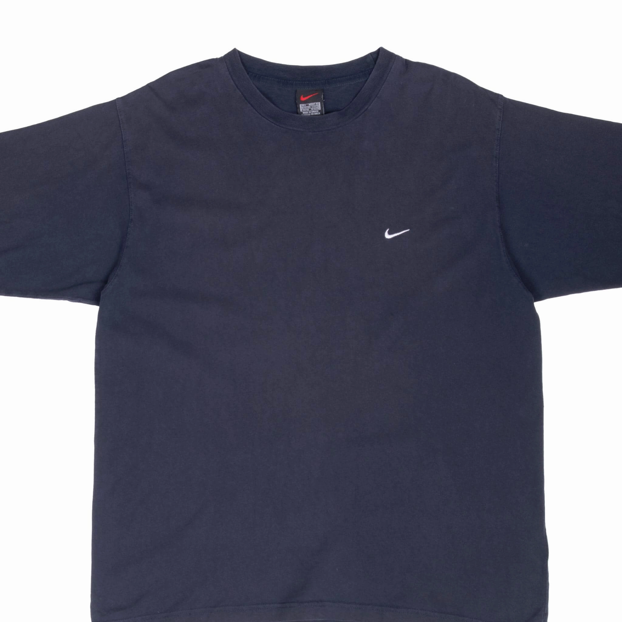 Timeless Piece Silk combination VINTAGE NIKE CLASSIC SWOOSH NAVY BLUE TEE SHIRT 1990S LARGE