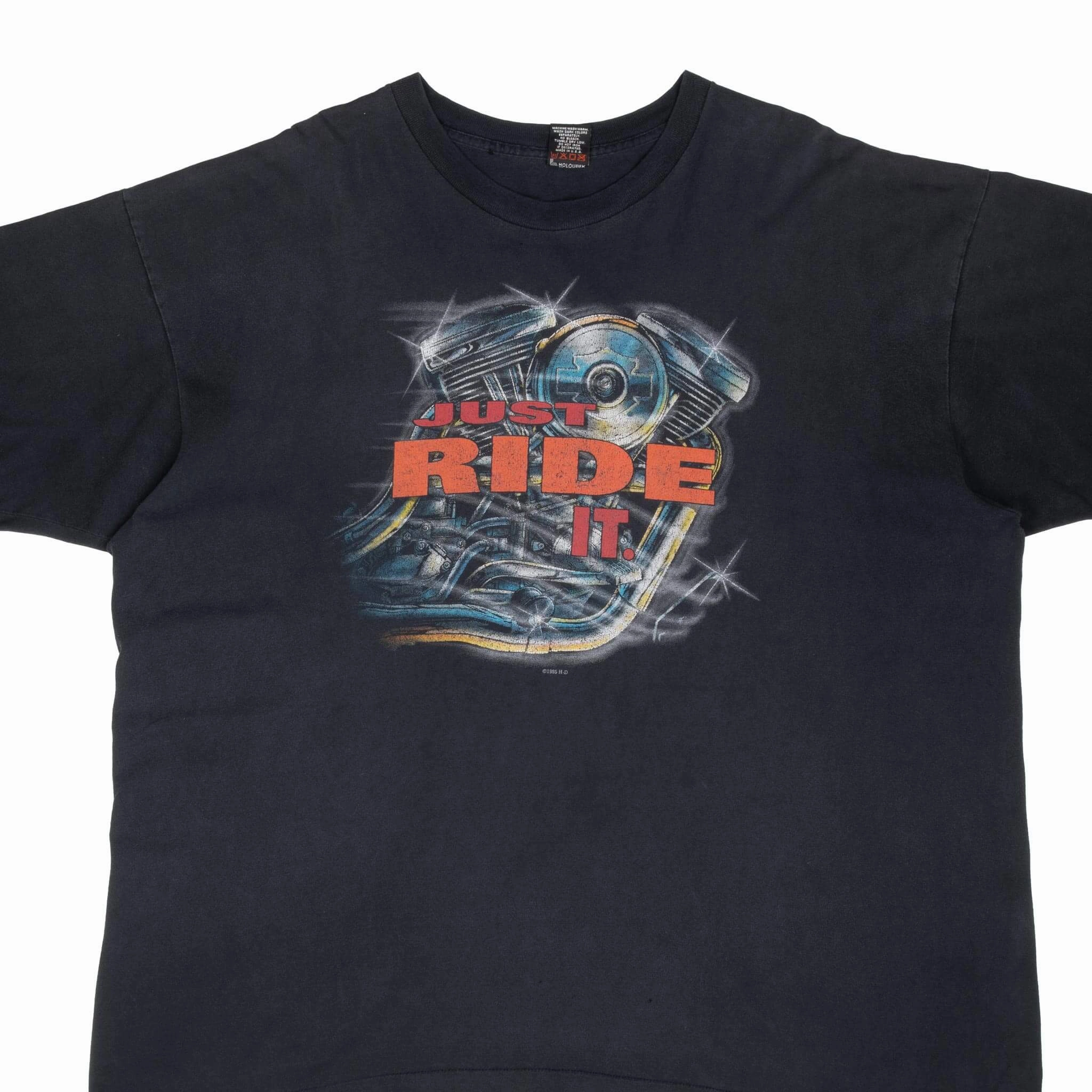 Modern Trend Look VINTAGE HARLEY DAVIDSON JUST RIDE IT TEE SHIRT 1995 3XL MADE IN USA