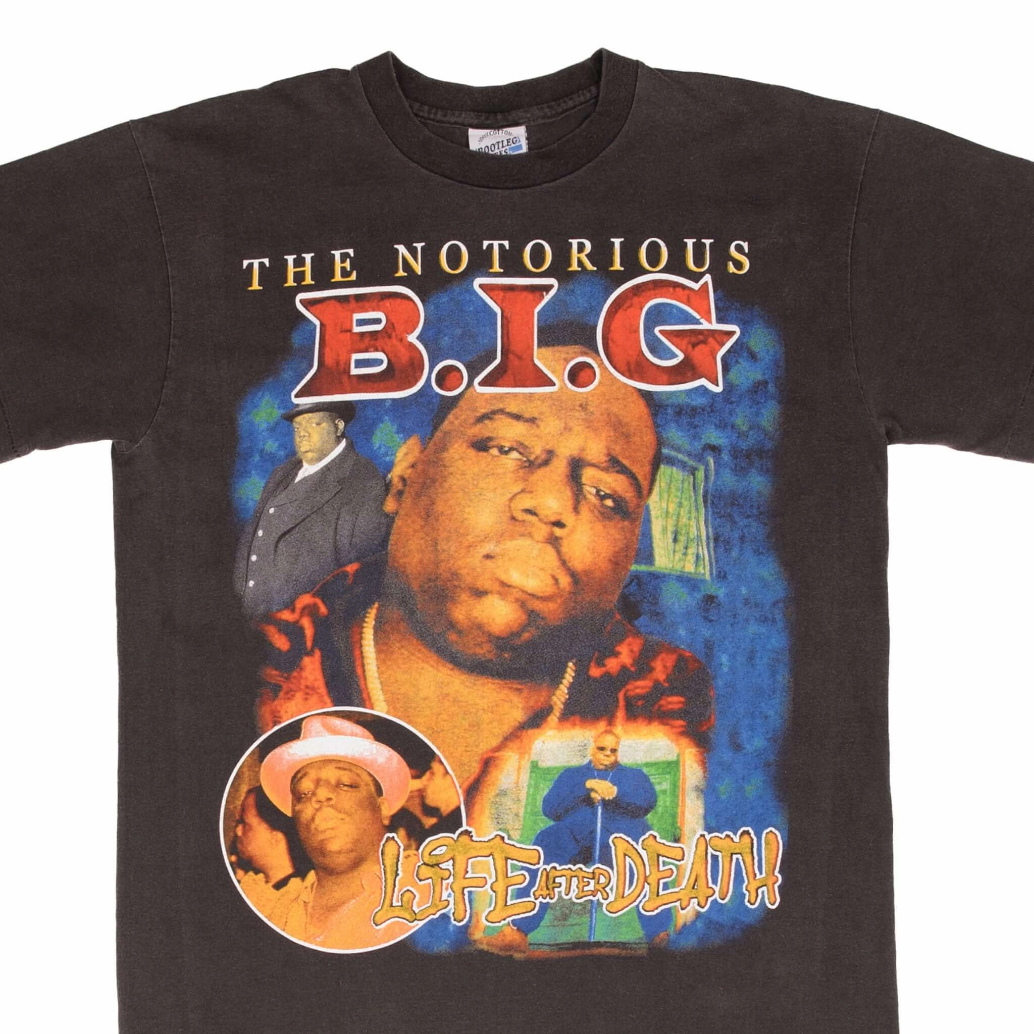Unisex Fit Comfortable Design BOOTLEG RAP TEE SHIRT THE NOTORIOUS BIG NO MONEY NO PROBLEMS LARGE SINGLE STITCH