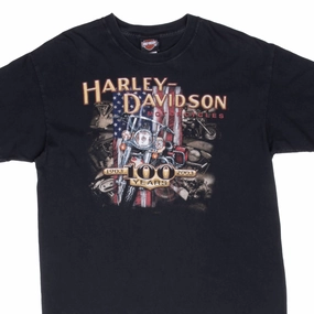 Geometric precision VINTAGE HARLEY DAVIDSON 100 YEARS ANNIVERSARY TEE SHIRT 2003 LARGE MADE IN USA