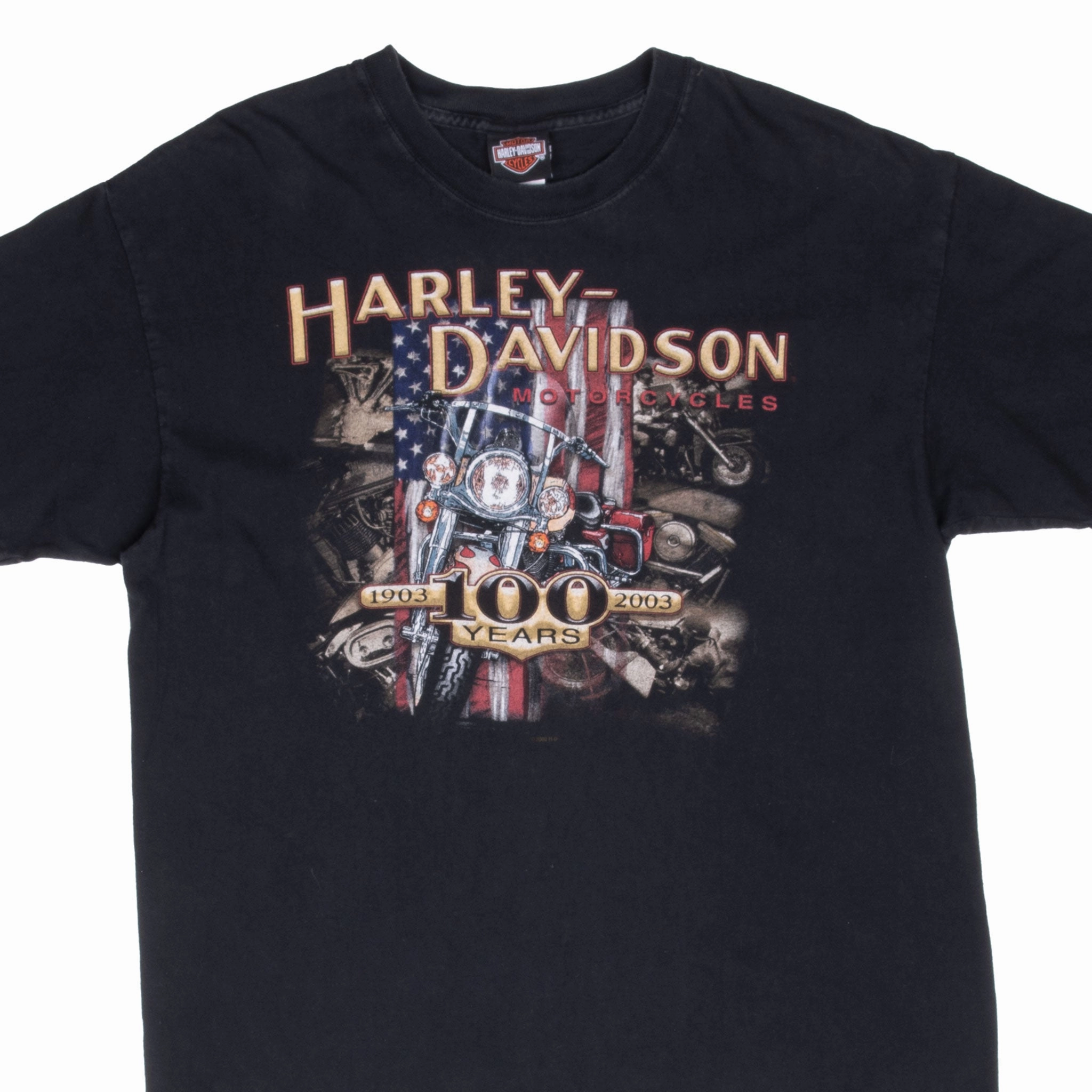 Geometric precision VINTAGE HARLEY DAVIDSON 100 YEARS ANNIVERSARY TEE SHIRT 2003 LARGE MADE IN USA