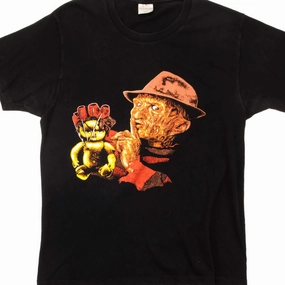 VINTAGE HORROR FREDDY KRUEGER TEE SHIRT ITS A BOY SIZE MEDIUM MADE IN USA 1990s Flattering Design