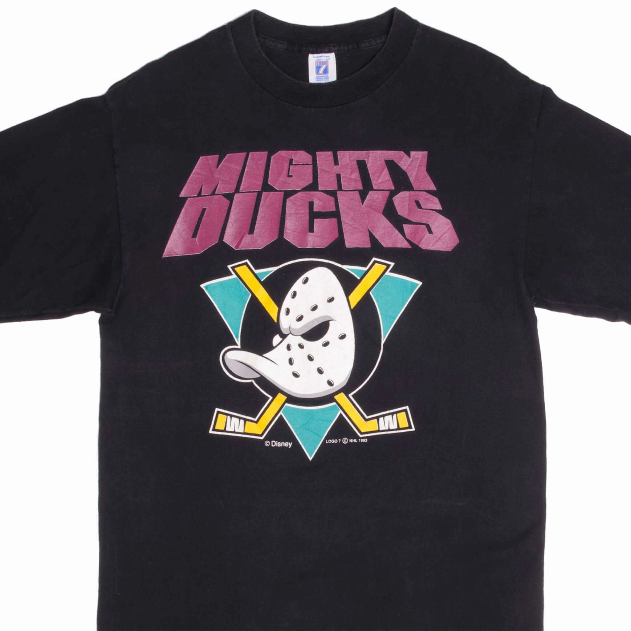 VINTAGE NHL ANAHEIM MIGHTY DUCKS TEE SHIRT 1993 MEDIUM MADE USA Seamless Edging