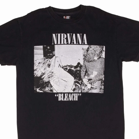BOOTLEG NIRVANA BLEACH SUB POP TEE SHIRT XL MADE IN USA SINGLE STITCH Low Profile Collar Urban Style Trend