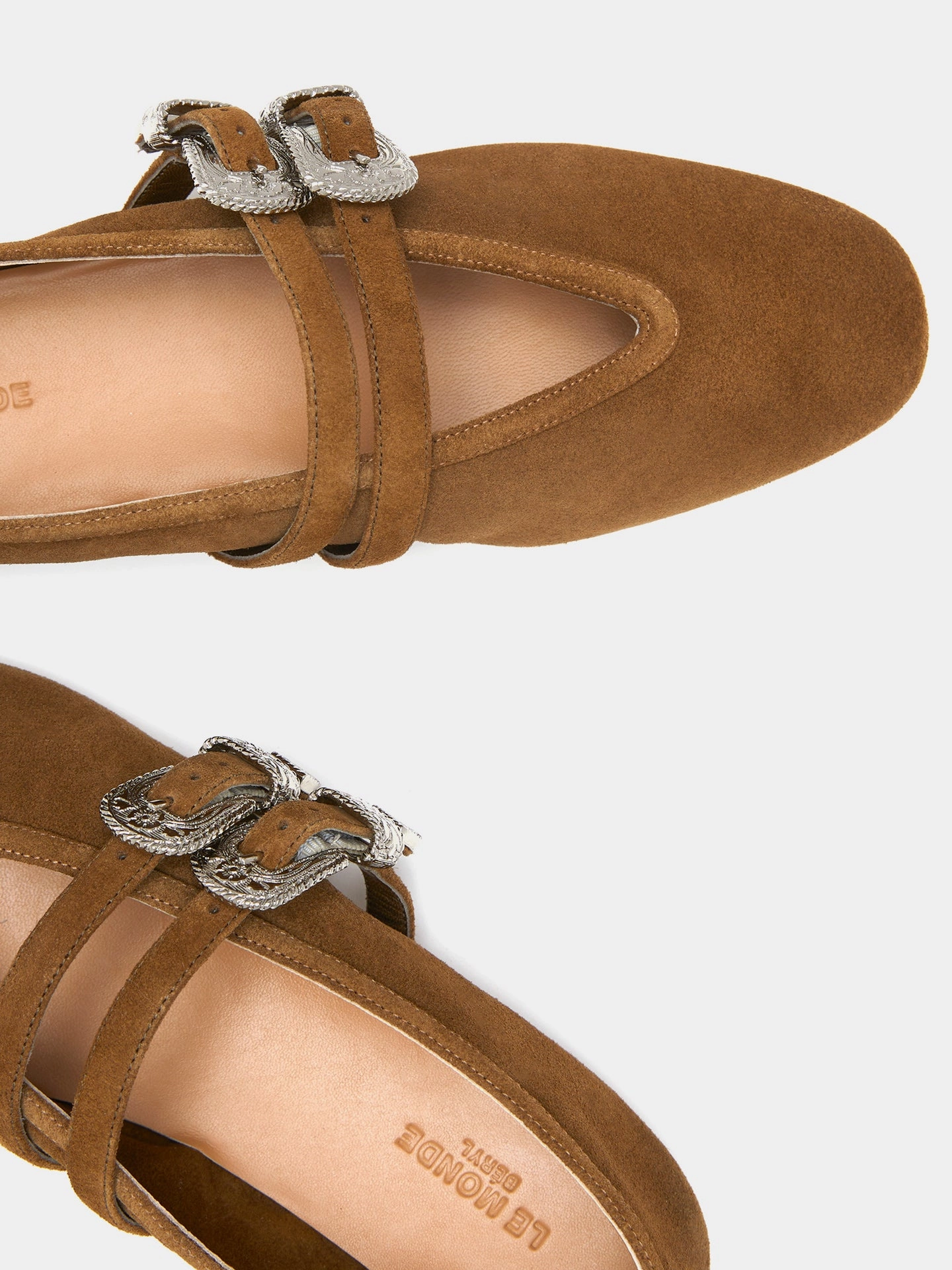 Anti Fatigue Wide Strap Ballet Claudia Slipper / Taupe Suede