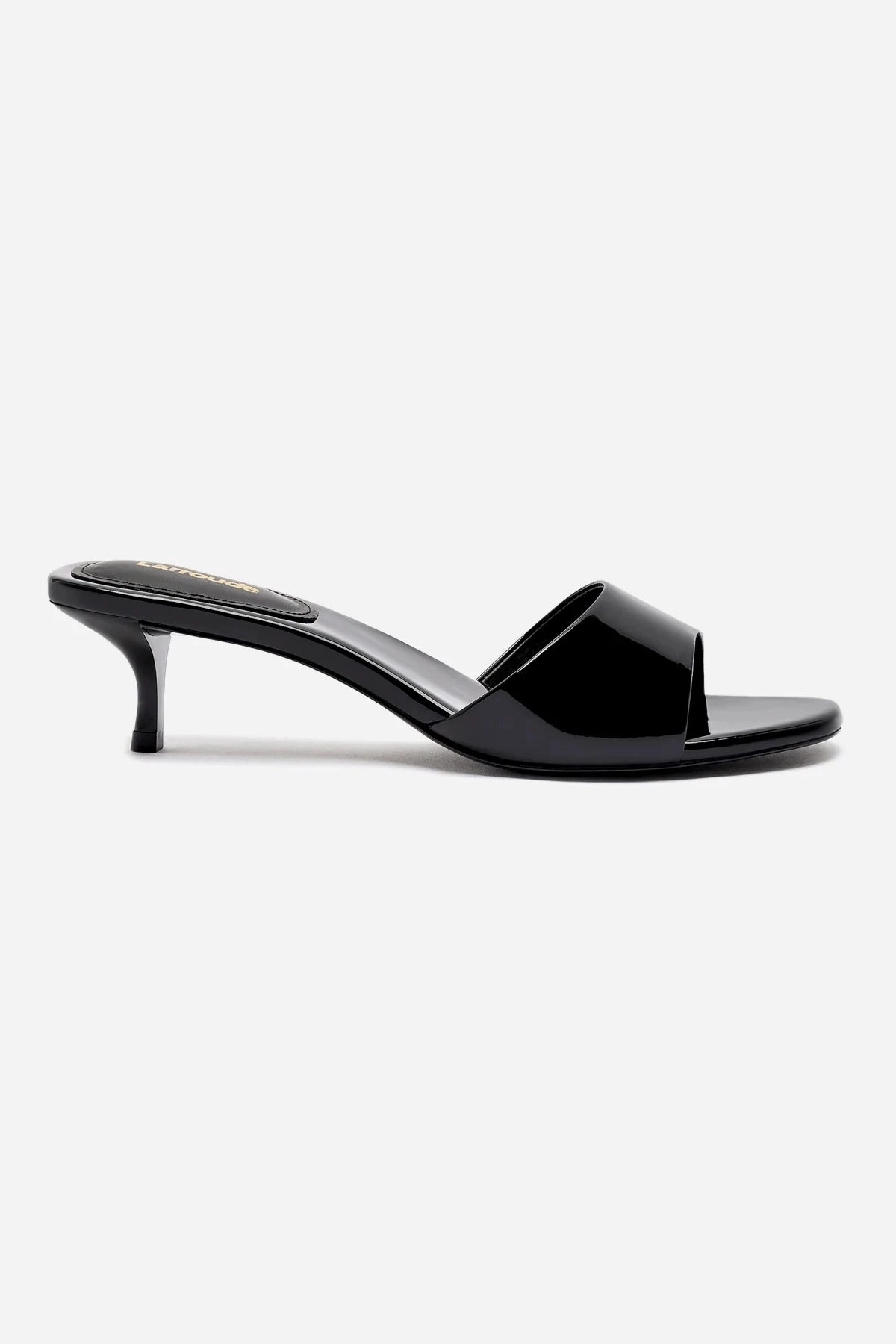 Greta Mule In Black Patent Leather Quick Morning Dress