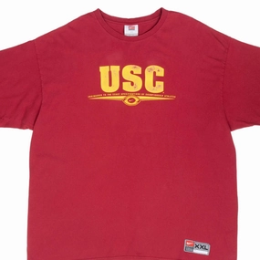 VINTAGE USC TROJANS NIKE SWOOSH RED TEE SHIRT 2000S 2XL ZeroDistressFinish