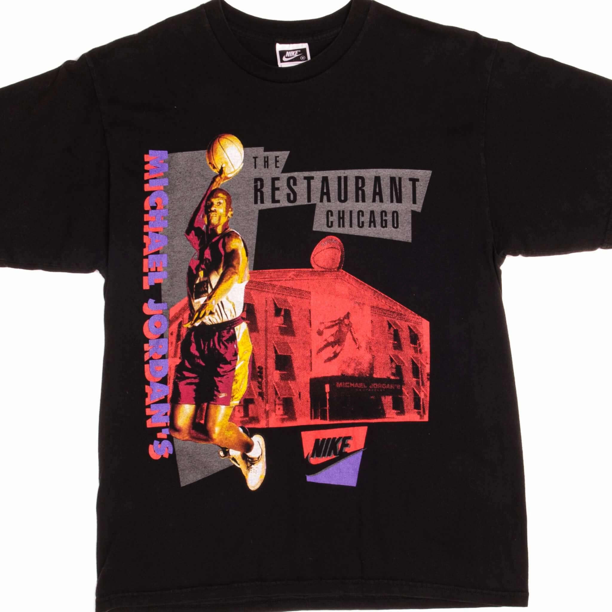 AntiStaticLining VINTAGE NIKE MICHAEL JORDAN RESTAURANT CHICAGO TEE SHIRT 1994 MEDIUM MADE IN USA