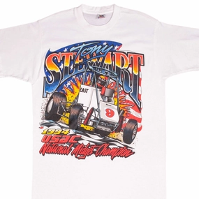 VINTAGE USAC TONY STEWART MIDGET CHAMPION 1994 TEE SHIRT MEDIUM MADE USA Casual Mode