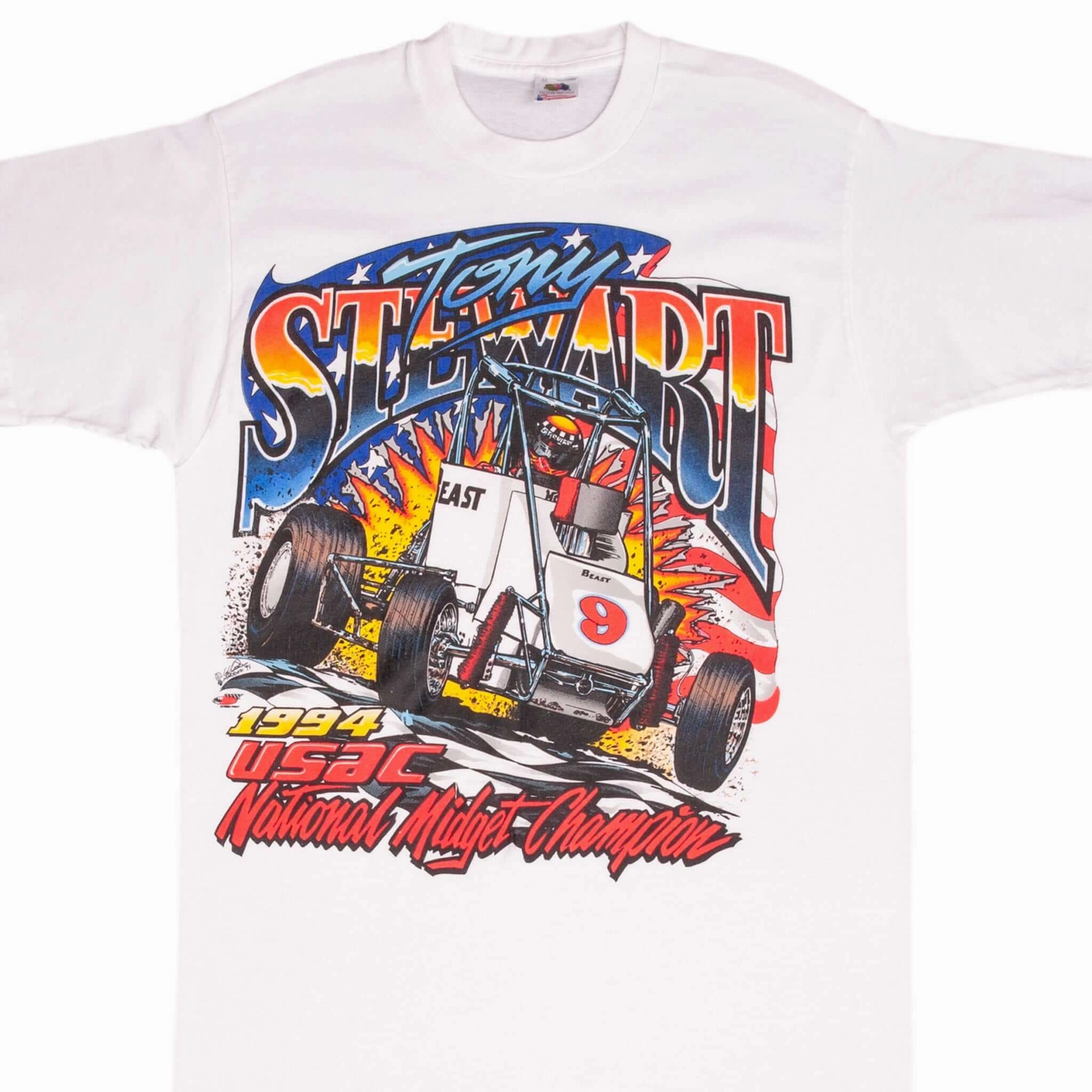VINTAGE USAC TONY STEWART MIDGET CHAMPION 1994 TEE SHIRT MEDIUM MADE USA Casual Mode