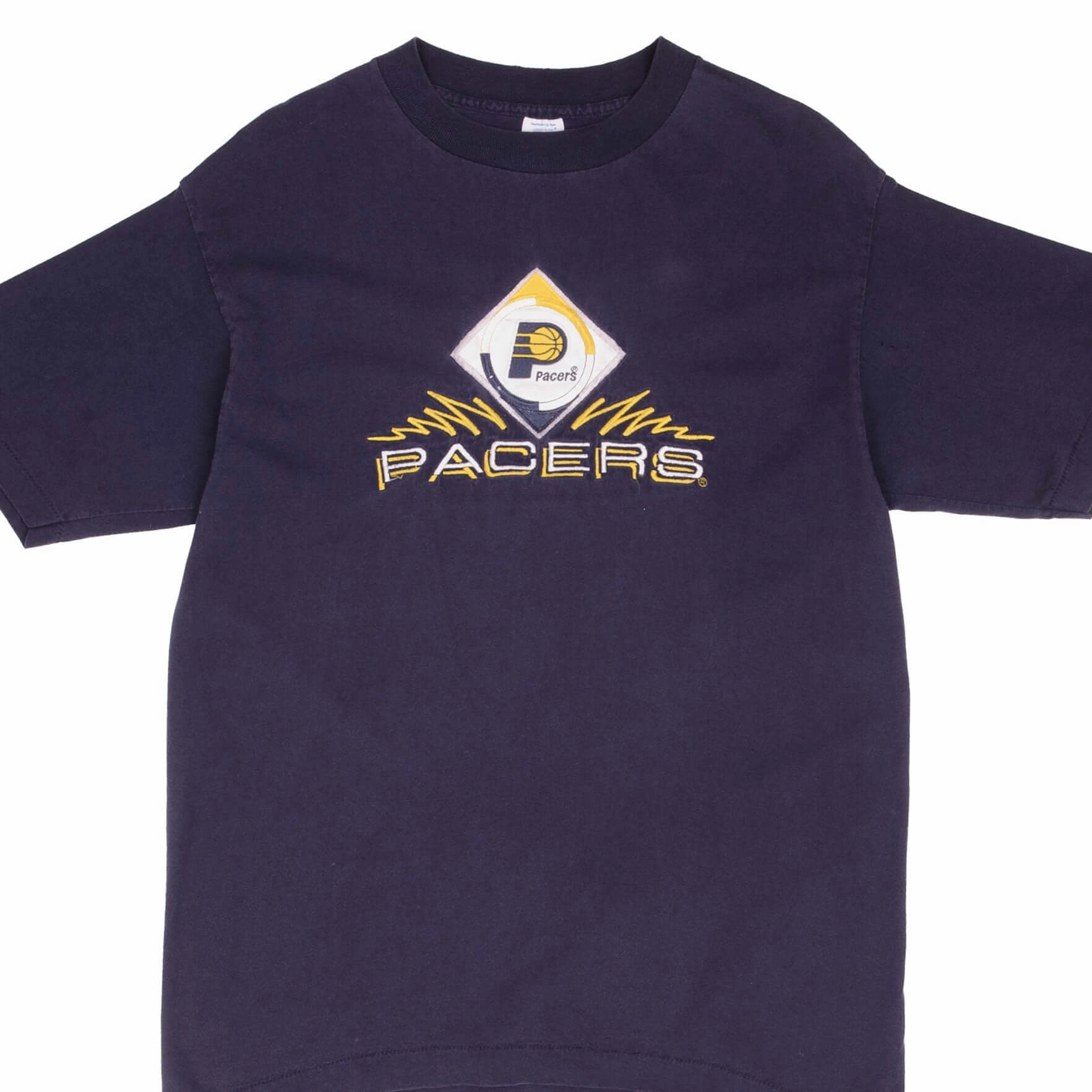 VINTAGE NBA INDIANA PACERS EMBROIDERED TEE SHIRT 1990S SIZE LARGE MADE IN USA Breathable knit