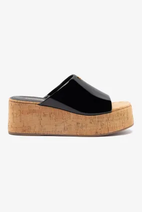 Charli Mule In Black Patent Leather Matte Finish Indoor Ready Gear