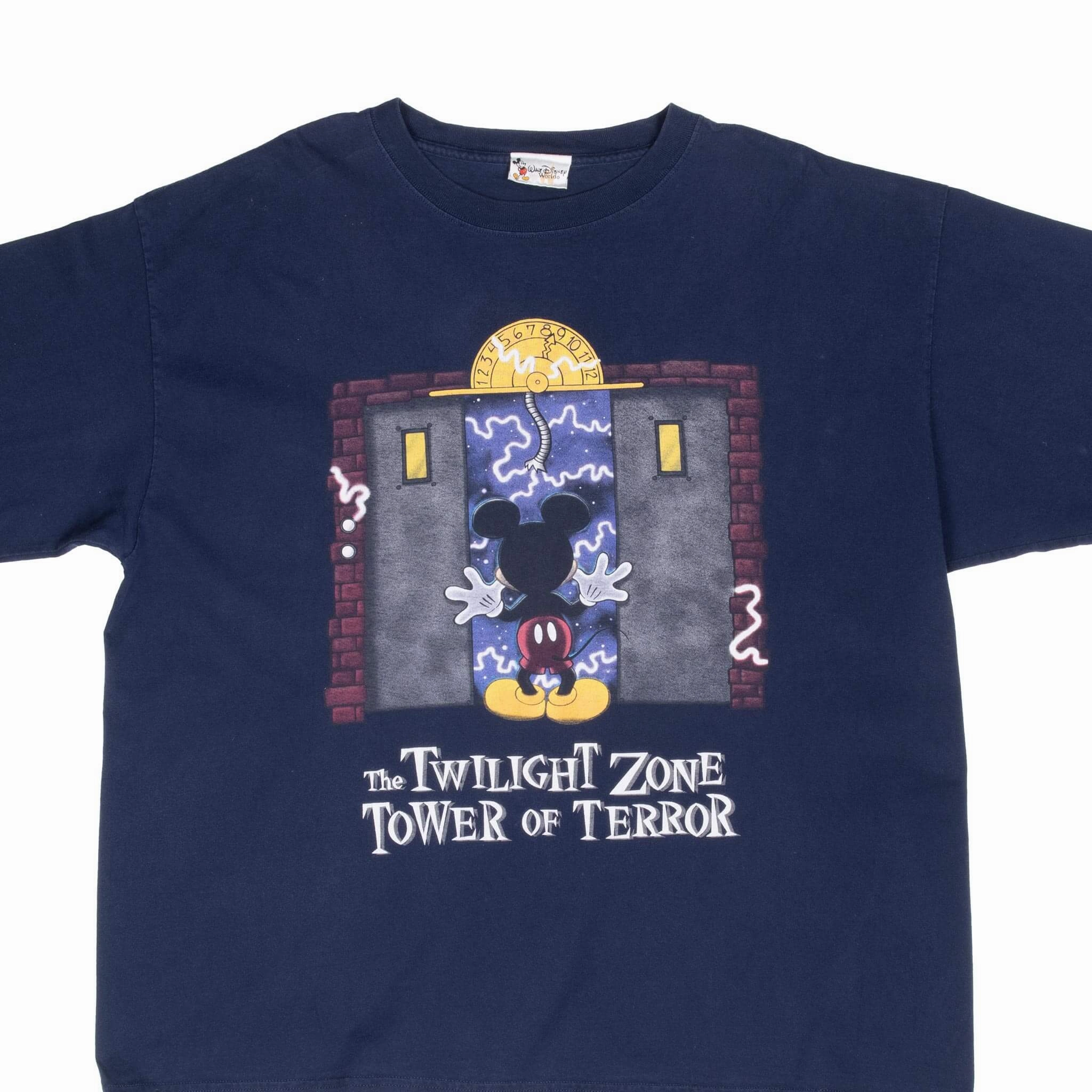 VINTAGE DISNEY THE TWILIGHT ZONE TOWER OF TERROR 1990S TEE SHIRT XL MADE IN USA Basic Comfort