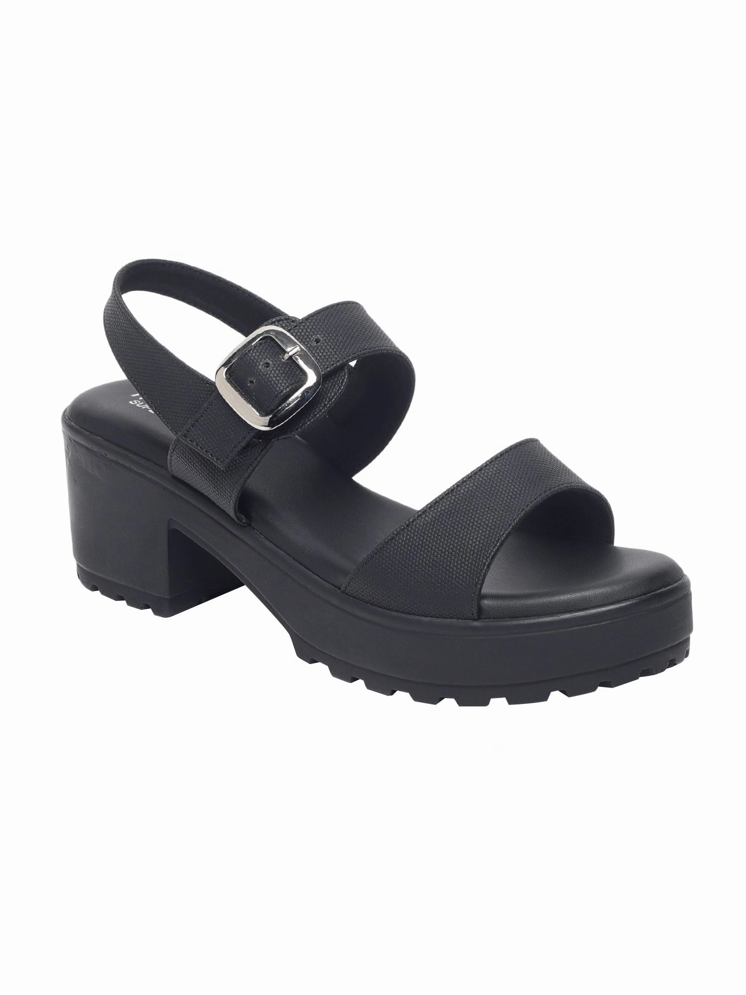 Glow Up Darya Black Platform Heels