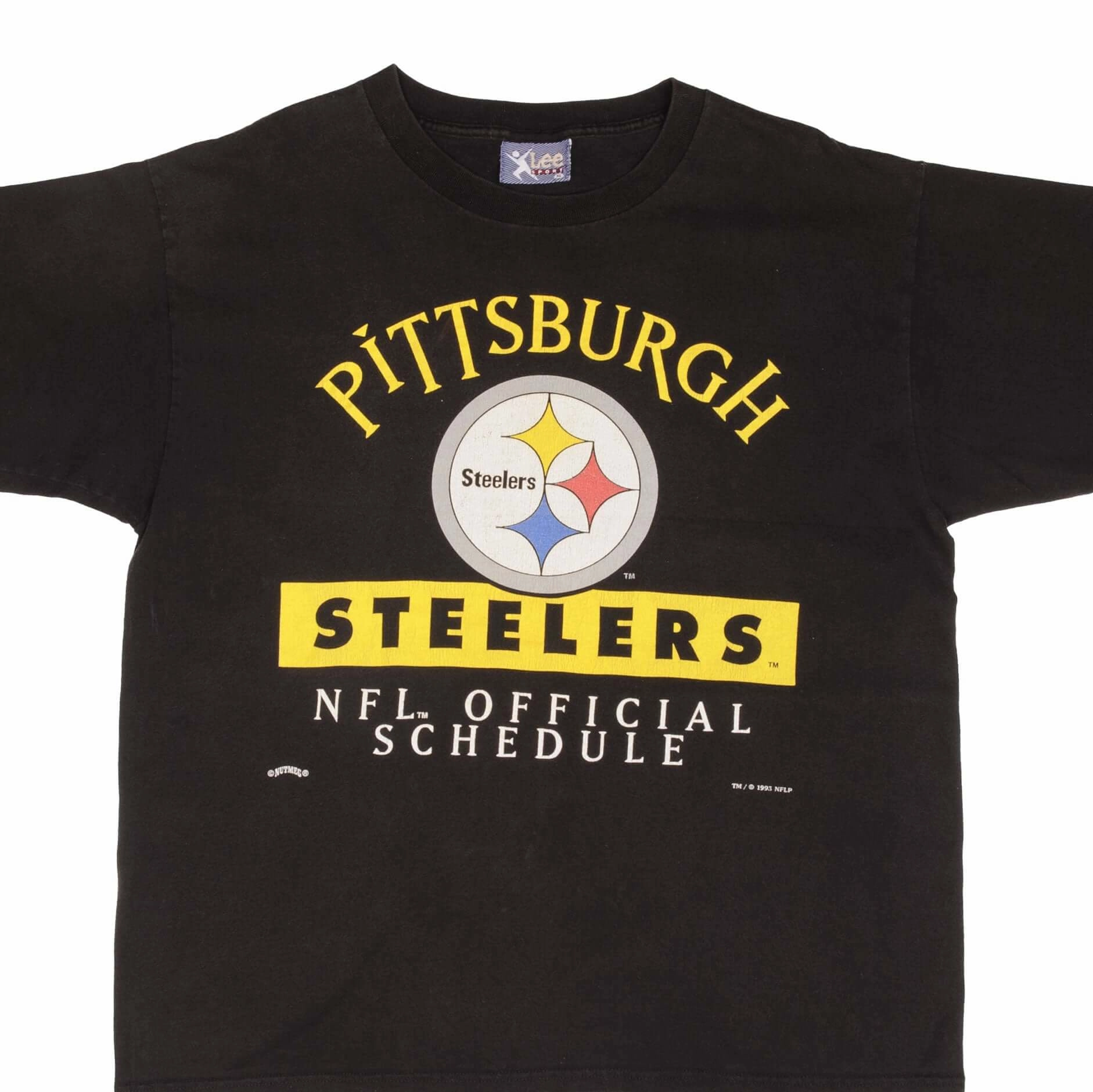 VINTAGE NFL PITTSBURGH STEELERS TEE SHIRT 1993 SIZE XL MADE IN USA Active Wearable Oeko Tex Certified