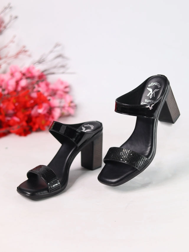 party mode Dilys Black Block Heels