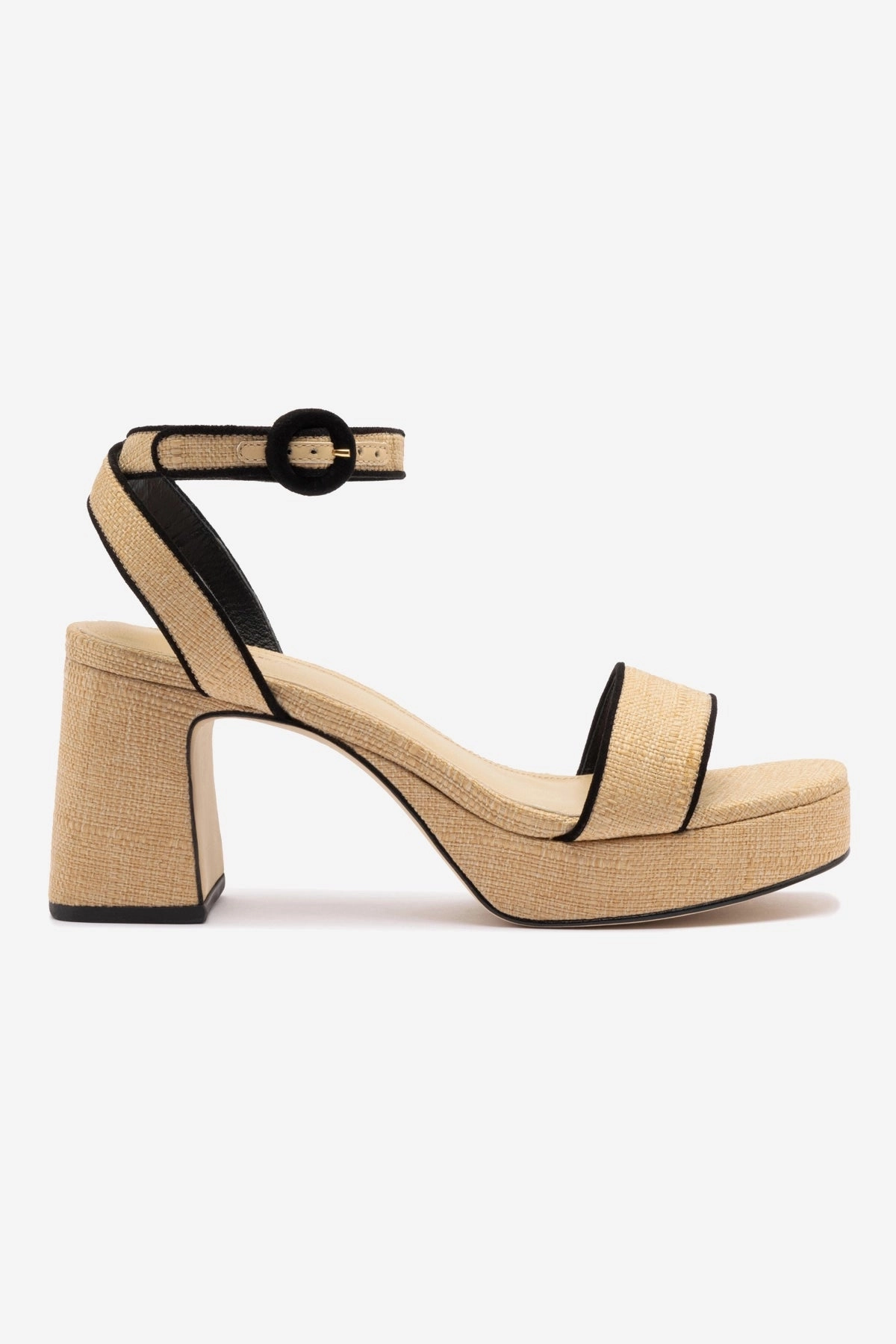 Dolly Low Sandal In Beige Raffia and Black Trimming Chill Essential Sporty Sandals for Summer