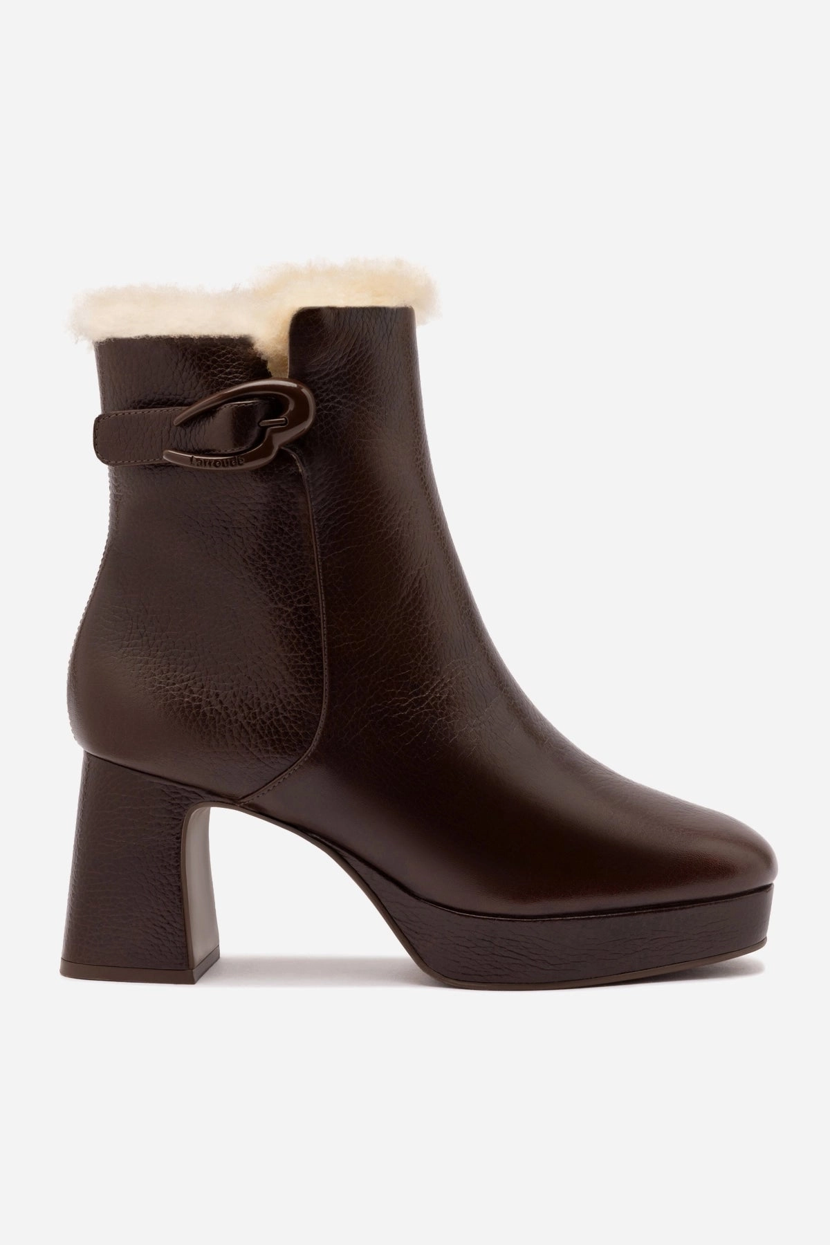Quick Drying Heat-resistant Dolly Verona Low Boot In Brown Leather And Natural Shearling