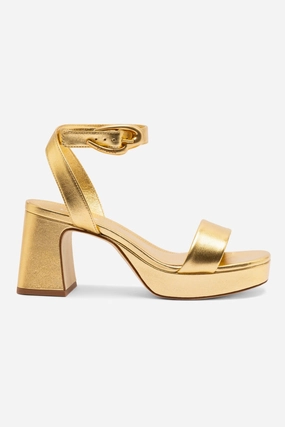 Quick Slip Comfortable summer shoes Dolly Verona Low Sandal In Gold Metallic Leather