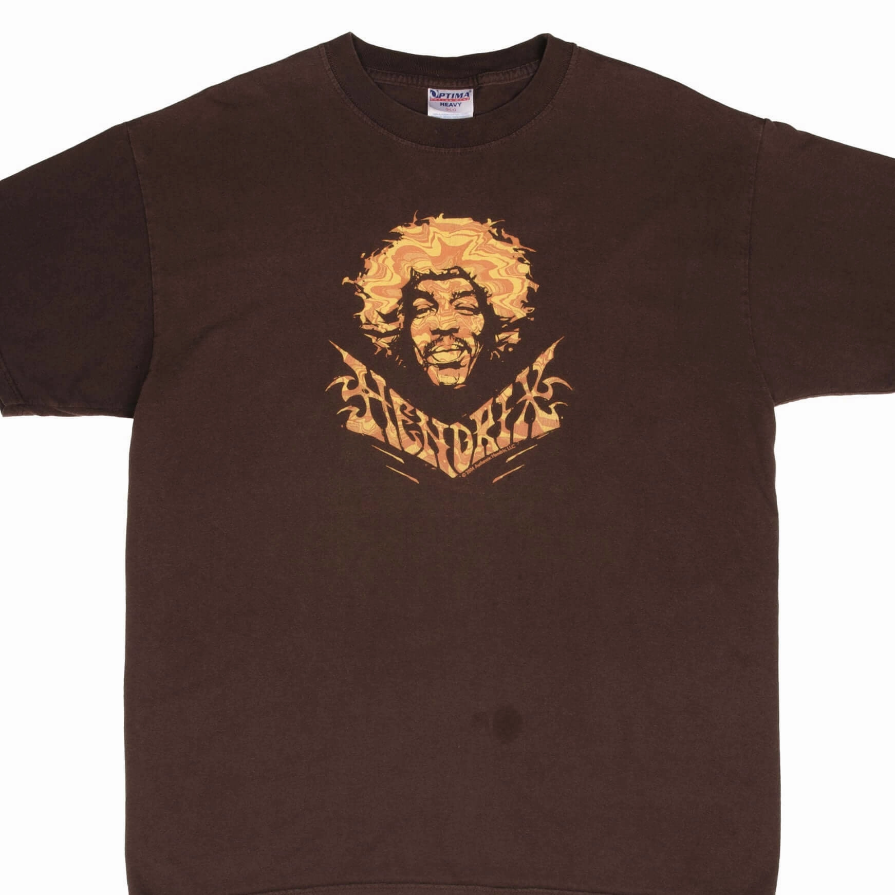 VINTAGE JIMI HENDRIX 2004 BROWN TEE SHIRT SIZE LARGE Sport Layer Fit