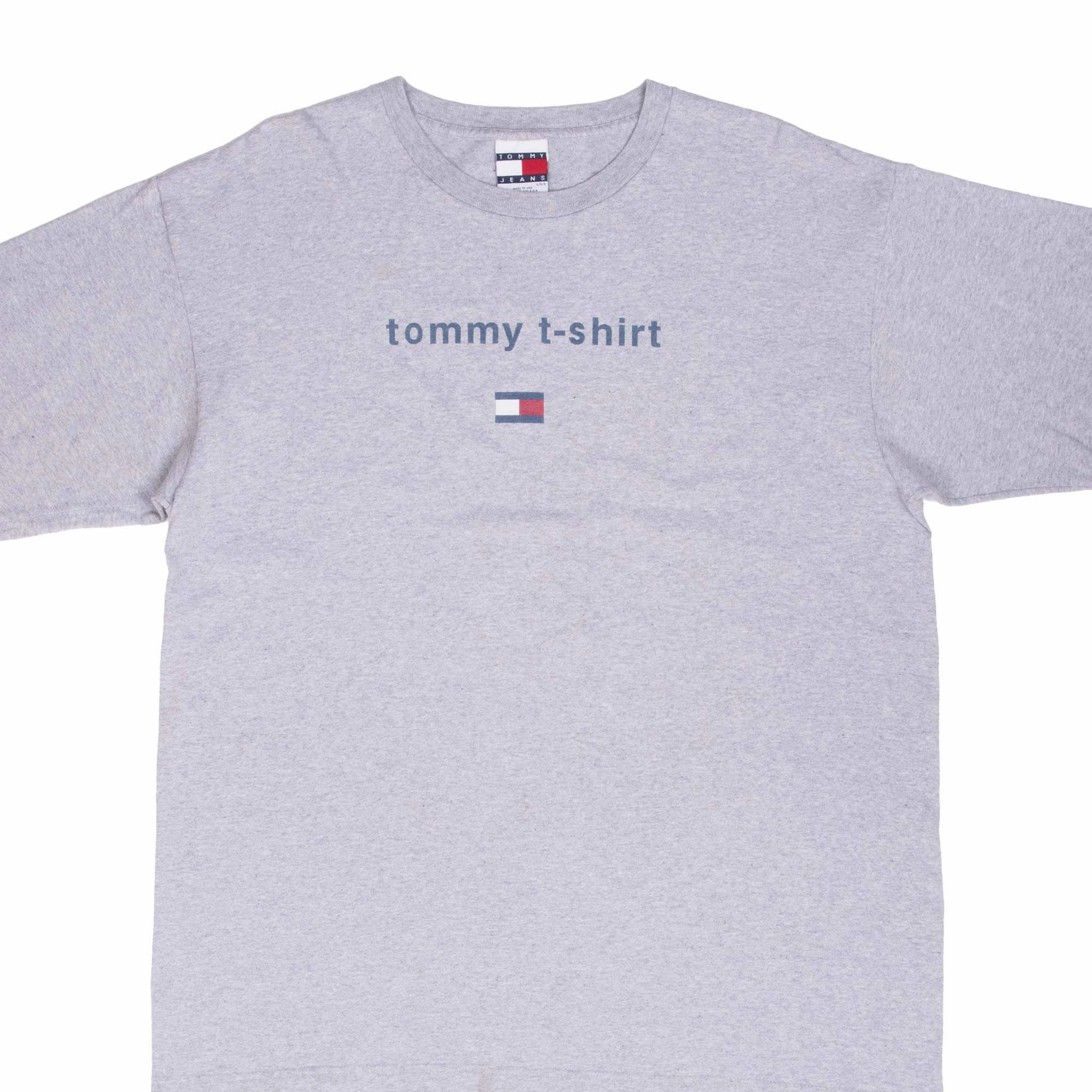 Durable Material OversizedSilhouette VINTAGE TOMMY HILFIGER GREY CLASSIC TEE SHIRT 1990S LARGE