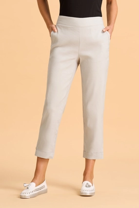 Tab Detail Tapered Pant - Light Grey Flexible Activewear