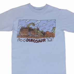 VINTAGE DINOSAUR MALL 1984 GRAPHIC TEE SHIRT SIZE SMALL MADE IN USA Embroidered