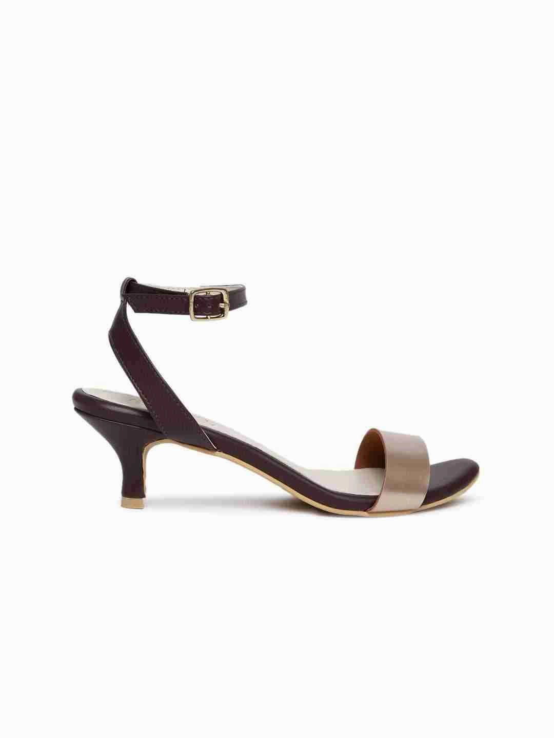 Madison Brown Kitten Heel Polished Style Satin Pumps