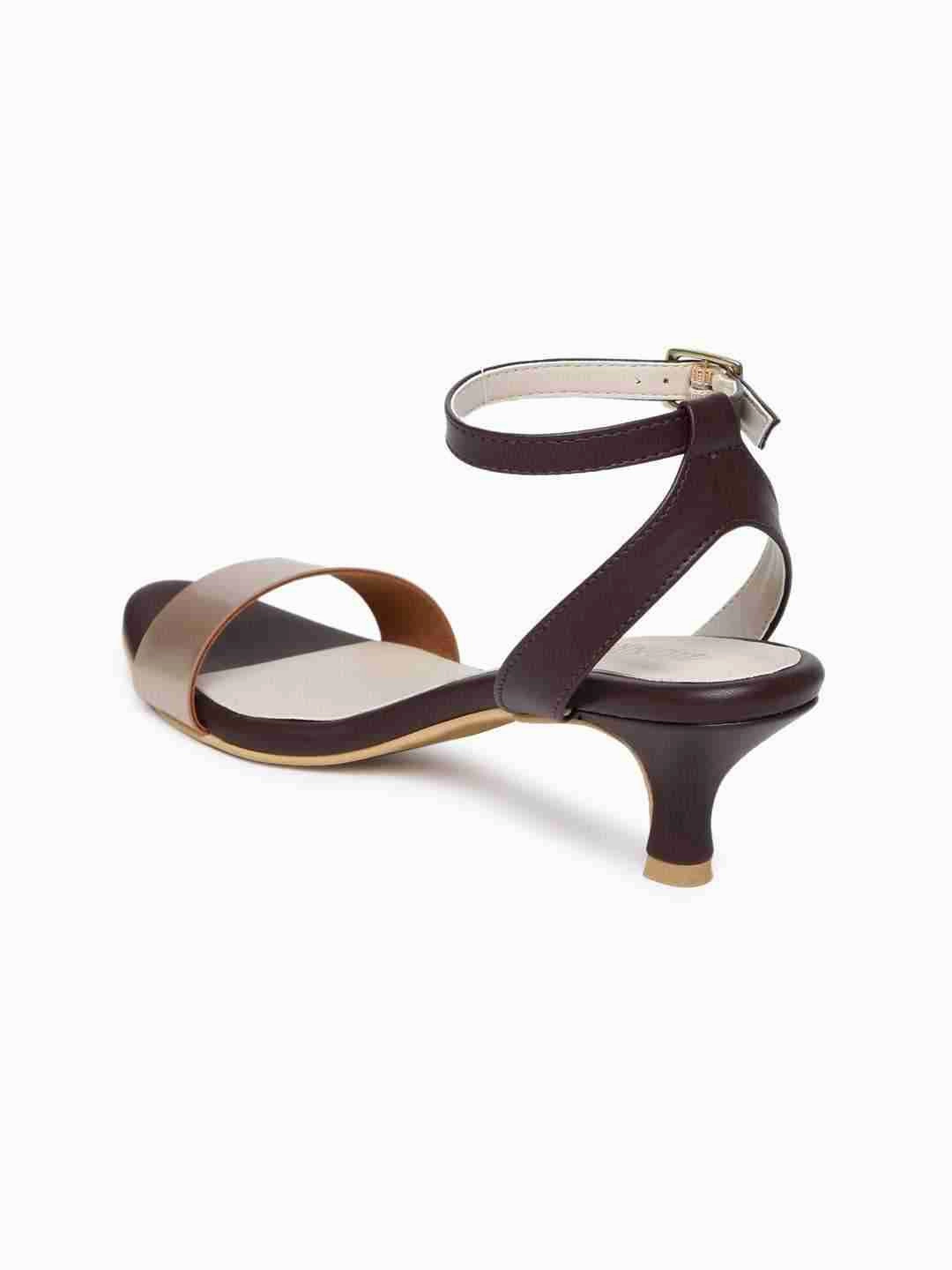 Madison Brown Kitten Heel High Top Style Cushioned heel