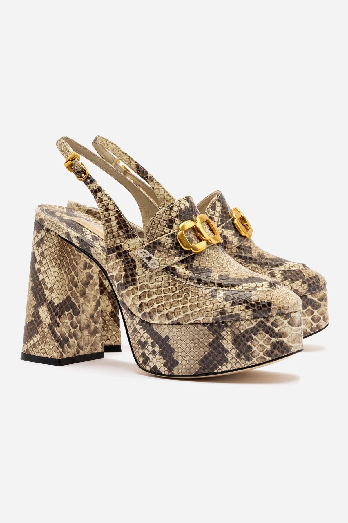 Harrington Loafer Hi In Neutral Snake Stamped Leather Genuine Leather Uppers