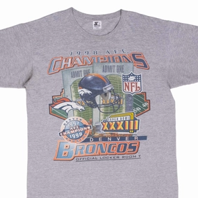 VINTAGE NFL DENVER BRONCOS AFC CHAMPIONS 1998 TEE SHIRT LARGE MADE IN USA Casual everyday wear LayeredSleeveConstruction