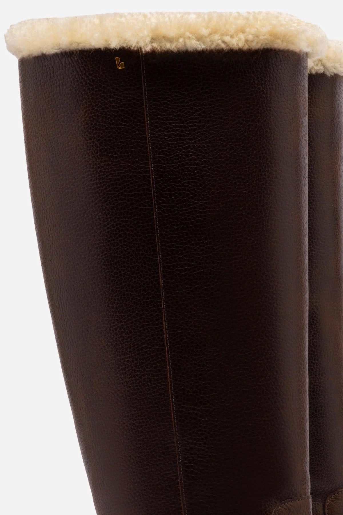Color Pop Anne Lugsole Boot In Brown Leather And Natural Shearling