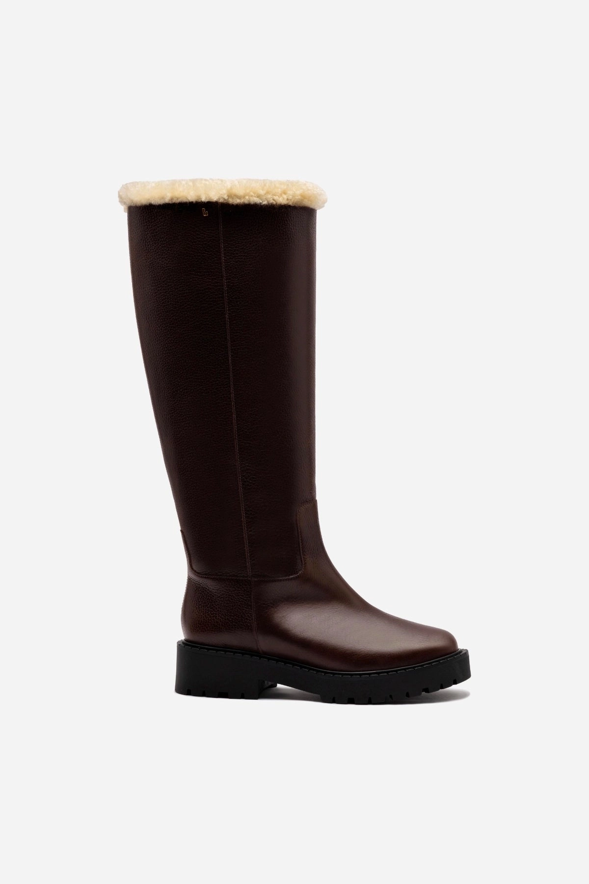 Anne Lugsole Boot In Brown Leather And Natural Shearling Quality craftsmanship