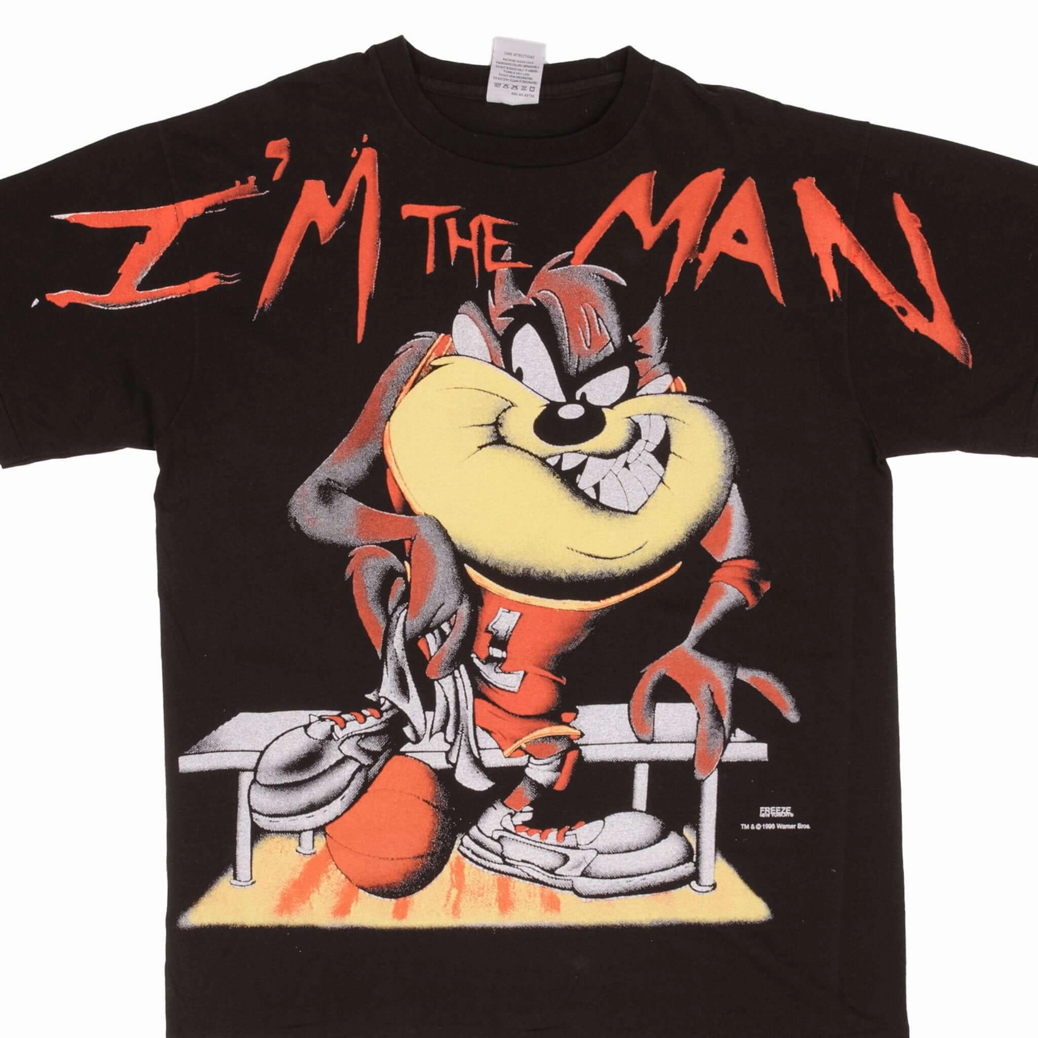 hypoallergenic Stylish Wear BOOTLEG ALL OVER PRINT TAZ IM THE MAN 1996 TEE SHIRT SIZE XL SINGLE STITCH