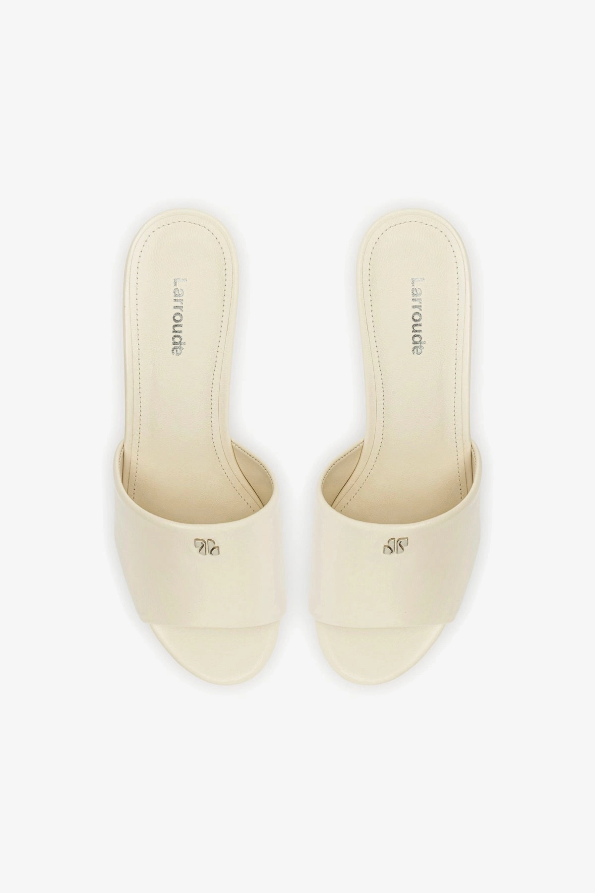 Simple Step In Flat Foot Ready Miso Platform Mule In Ivory Leather