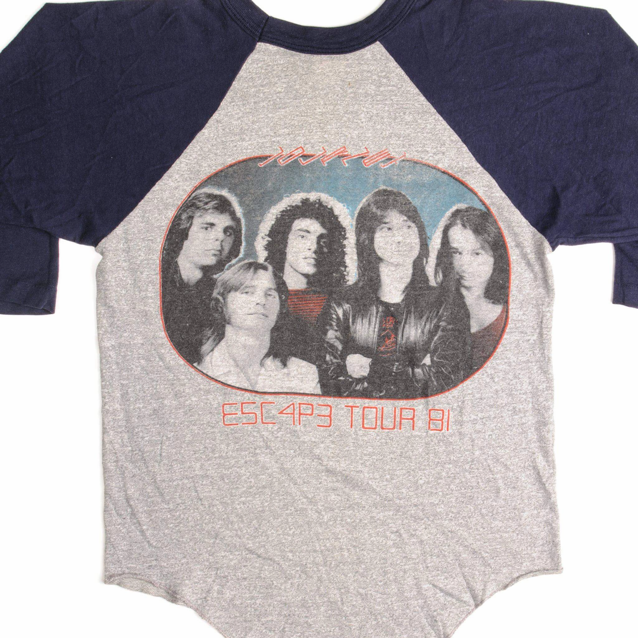 VINTAGE JOURNEY E5C4P3 TOUR RAGLAN TEE SHIRT 1981 SIZE SMALL MADE IN USA Reinforced Shoulder Stitching