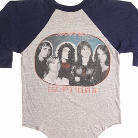 VINTAGE JOURNEY E5C4P3 TOUR RAGLAN TEE SHIRT 1981 SIZE SMALL MADE IN USA Reinforced Shoulder Stitching