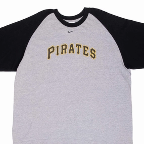 VINTAGE NIKE MLB PITTSBURGH PIRATES 2006 RAGLAN TEE SHIRT SIZE XL Layered Sleeve
