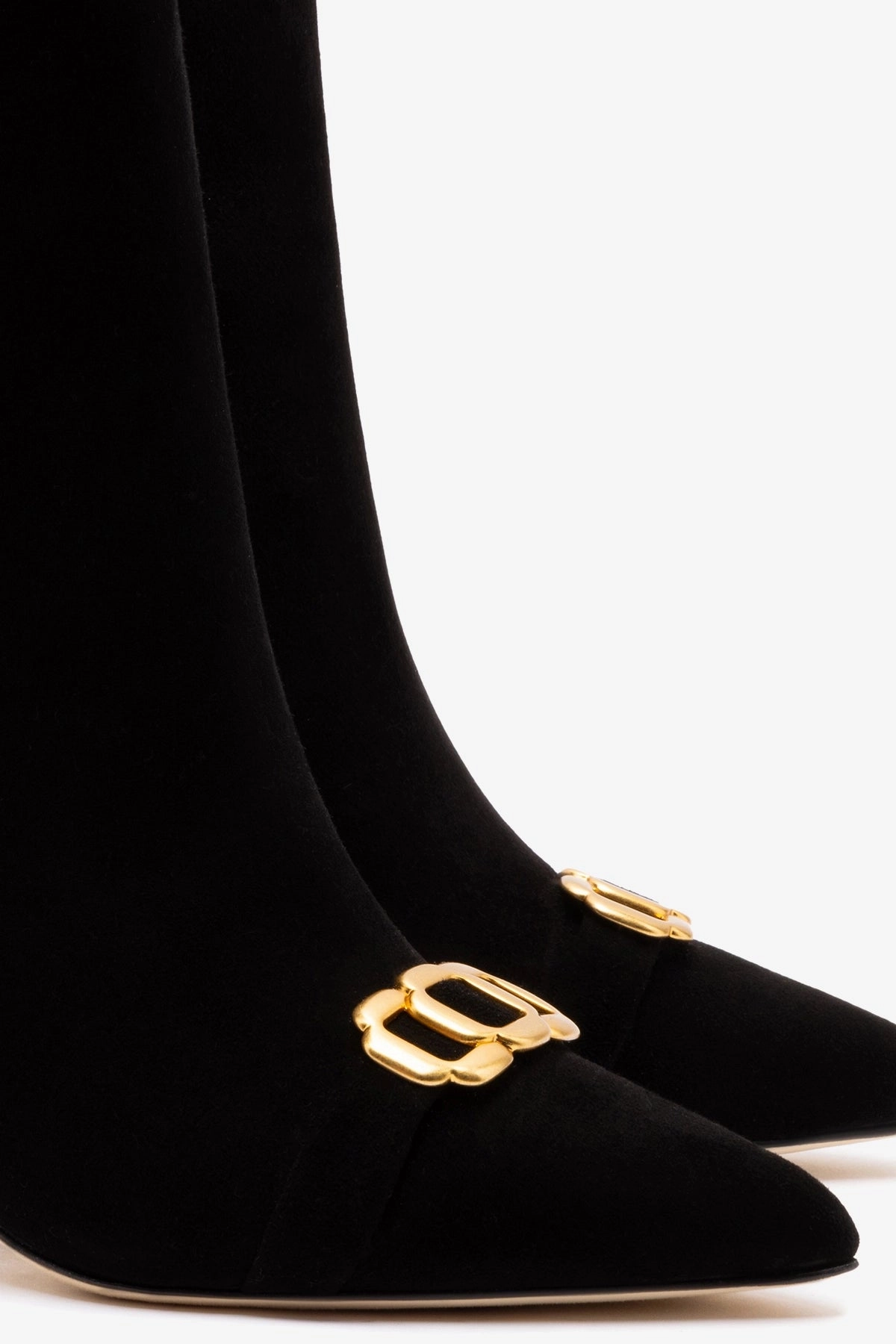 Mini Kate Boot In Black Suede and Daisy Accent No Tie