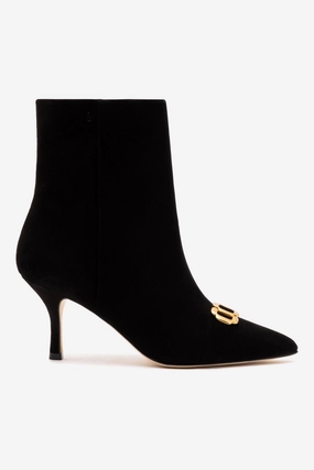 Mini Kate Boot In Black Suede and Daisy Accent Heavy Weather