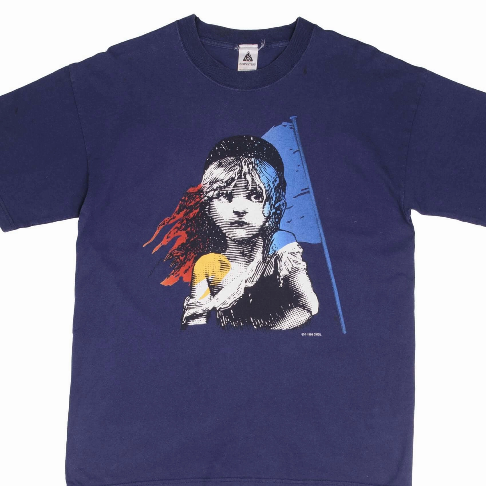 VINTAGE LES MISERABLES 1986 LONDON TEE SHIRT SIZE LARGE FlexibleCollarOptions Casual and Soft