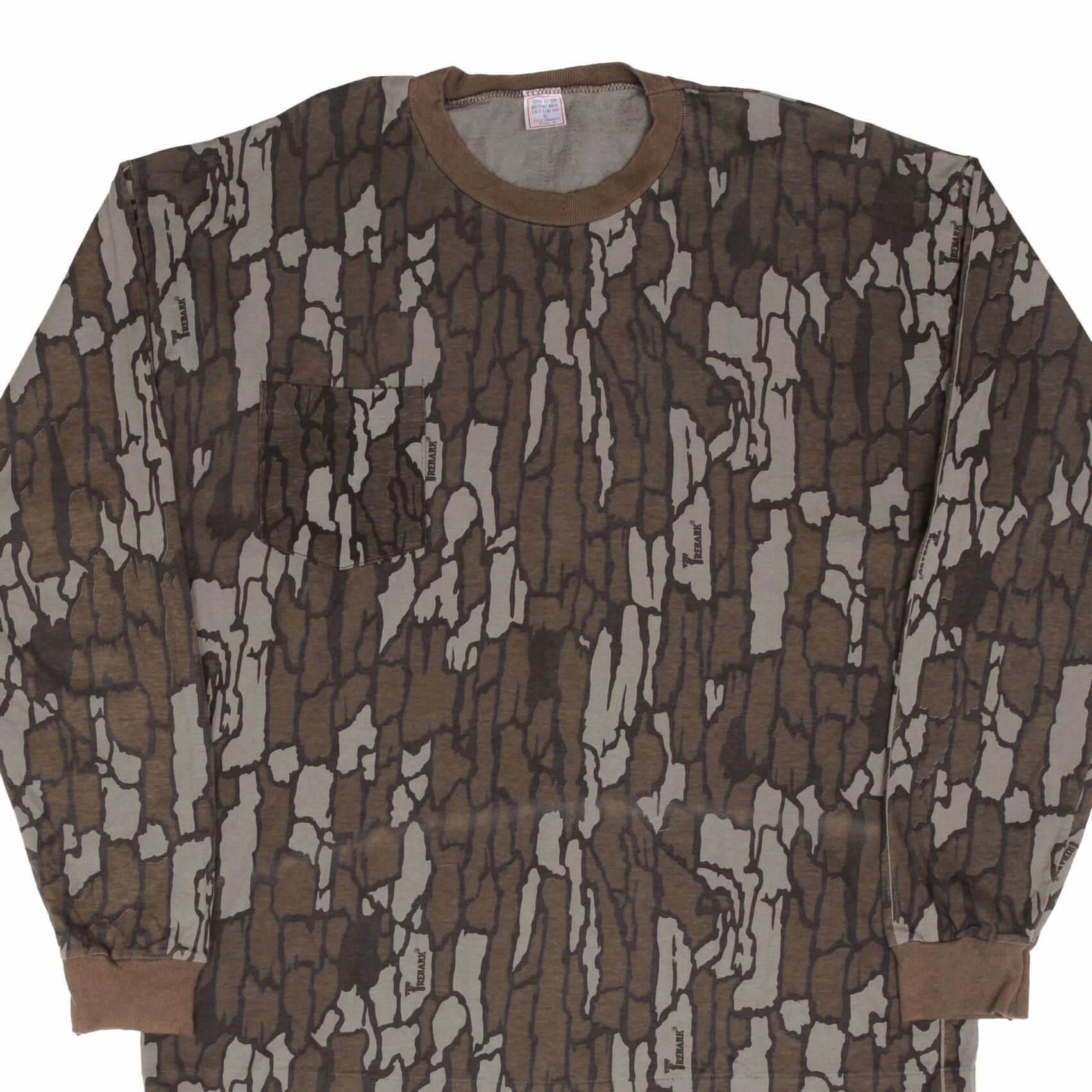 VINTAGE HUNTING TREBARK CAMO LONG SLEEVE POCKET TEE SHIRT 1990S SIZE XL Breathable touch Stylish and Cozy