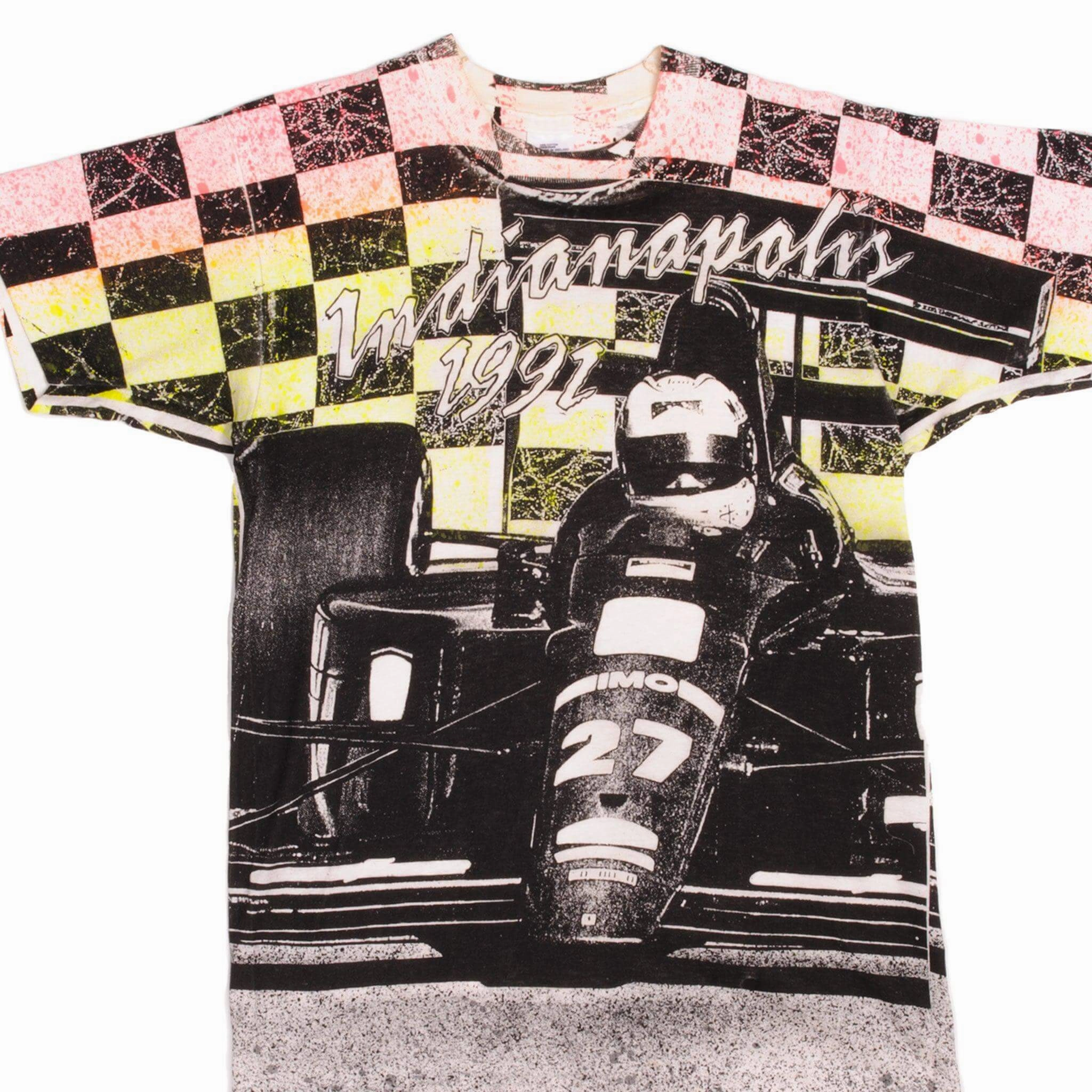 Bold Comfort VINTAGE RACING ALL OVER PRINT INDY CARS INDIANAPOLIS 1992 TEE SHIRT MEDIUM
